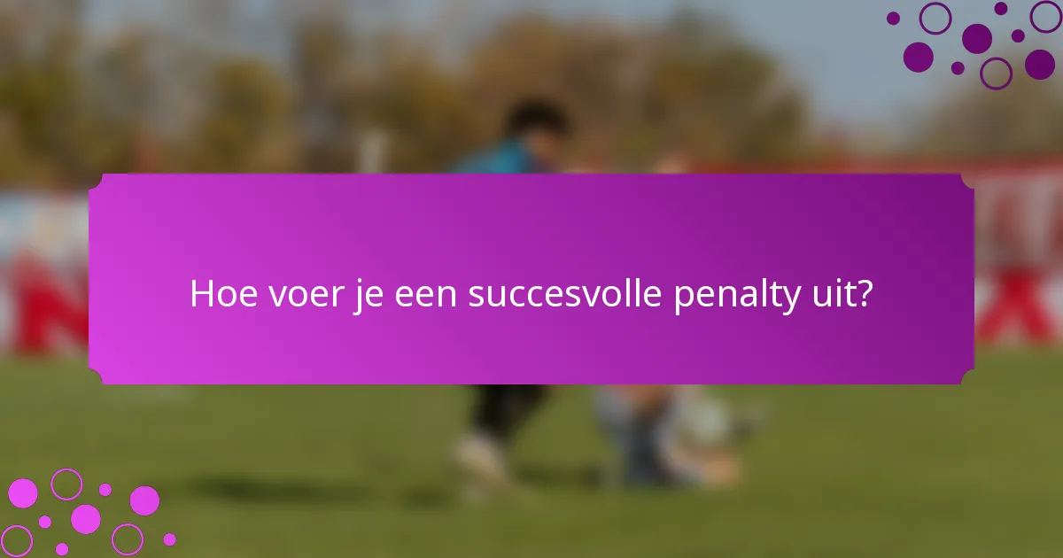 Hoe voer je een succesvolle penalty uit?